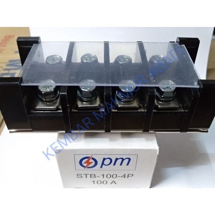 Terminal Blok 100A 4pole / STB100-4P merk PM / Isolator 100Ampere 4pole / Terminal Block PM 4P 100A