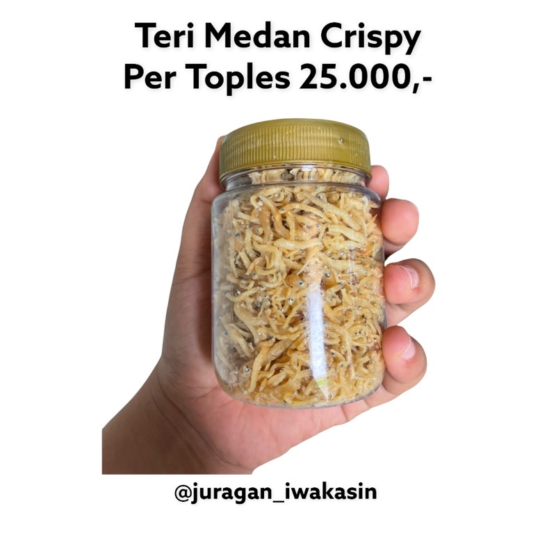 

teri medan crispy / kemasan toples 100 gram / juragan iwak asin