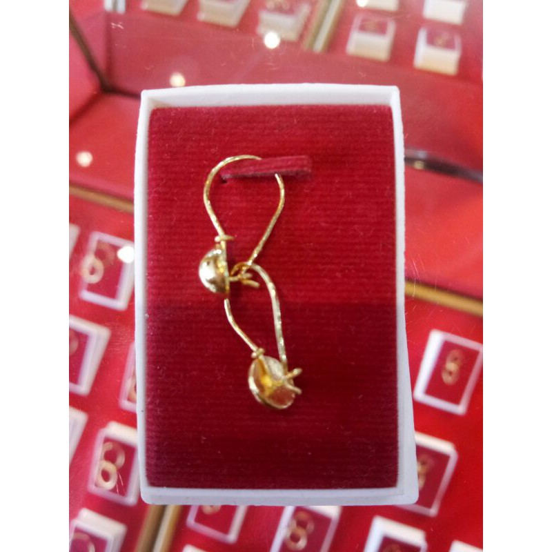 anting jepit emas 24k kadar 99