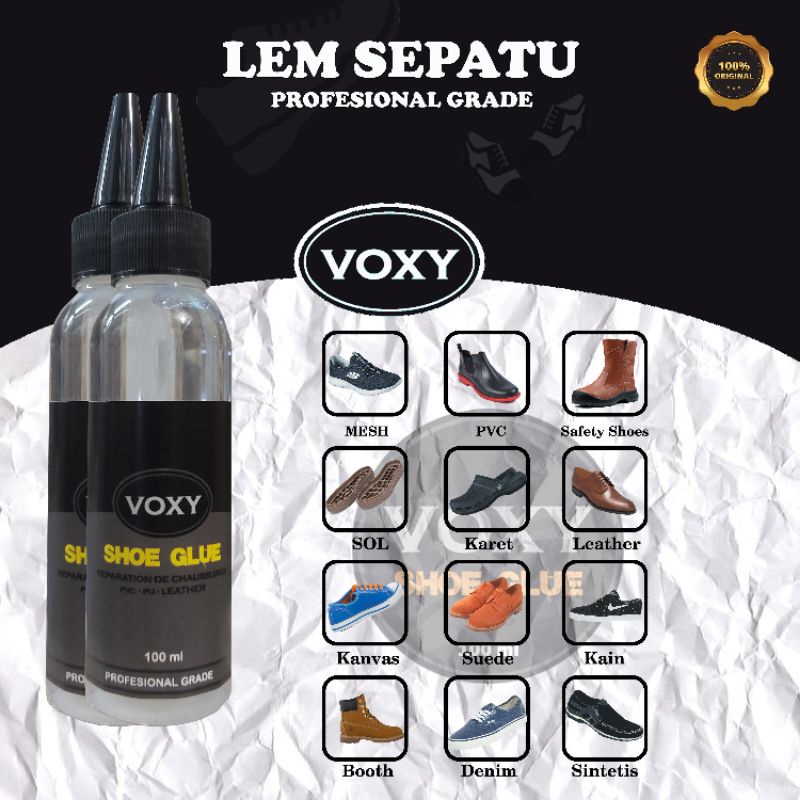 Lem Sepatu Super Kuat Lem Voxy (100ml) Pu/Transparan/Bening Original