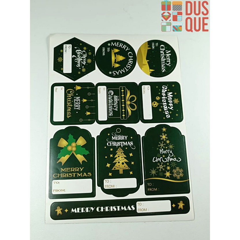 

(1 LEMBAR ISI 10PCS RANDOM) STIKER NATAL FROM AND TO / STICKER MERRY CHRISTMAS UKURAN LEMBAR 18X13CM