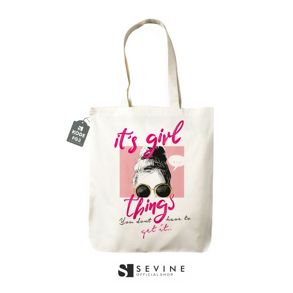 Sevine Tas Wanita Tote Bag Resleting Totebag Custom Fashion Belanja Quotes Women - FG