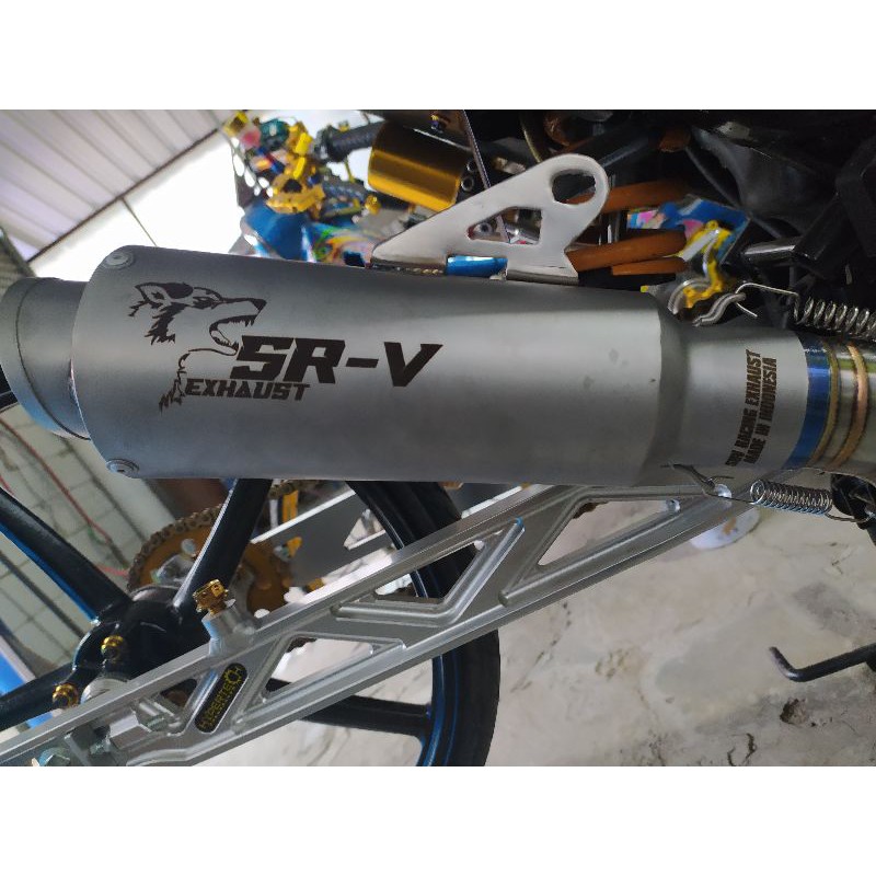 Slincer tabung knalpot racing titanium sb short original srv r15/v3 vixion satria fu/injeksi MX king