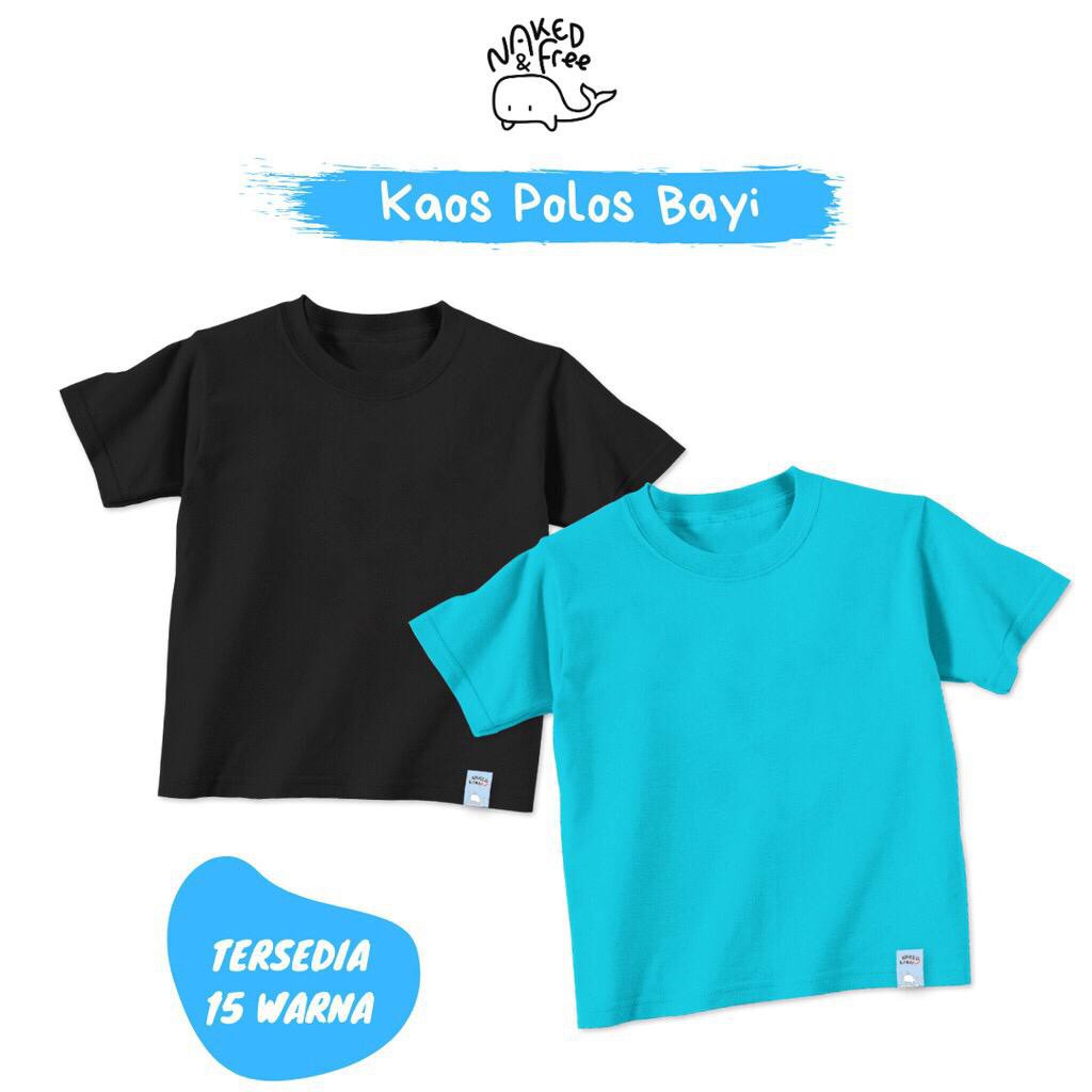 Kaos Polos Bayi Naked & Free