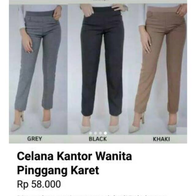 CELANA KANTOR PINGGANG KARET