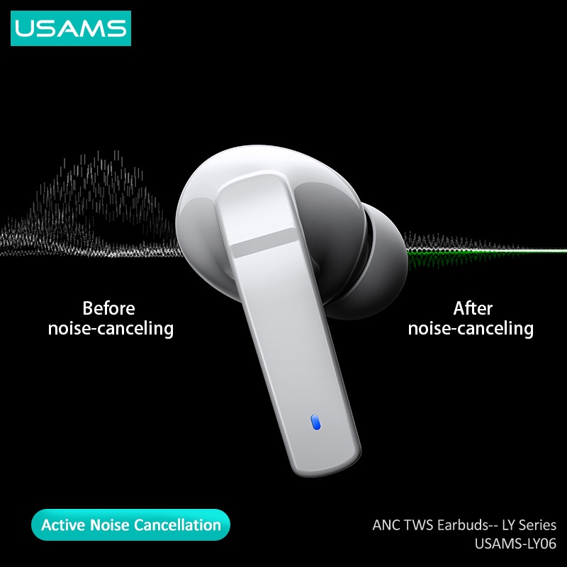 USAMS True Wireless Bluetooth ANC Earphone Earbuds TWS LY06