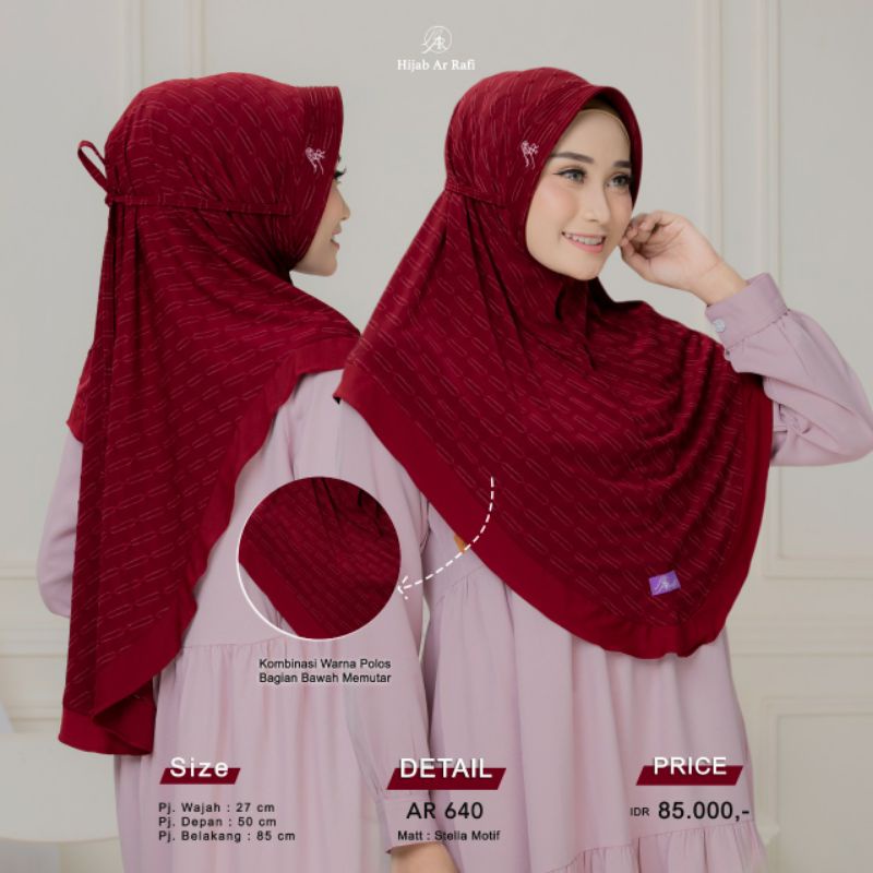 Hijab Ar Rafi AR 640 jilbab kerudung bergo instan terbaru wanita remaja dewasa muslimah ori arrafi b