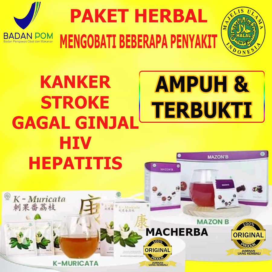Mazon B dan K Muricata Obat Herbal kanker payudara kista Jantung, Kolesterol, Stroke, Hepatitis, TBC