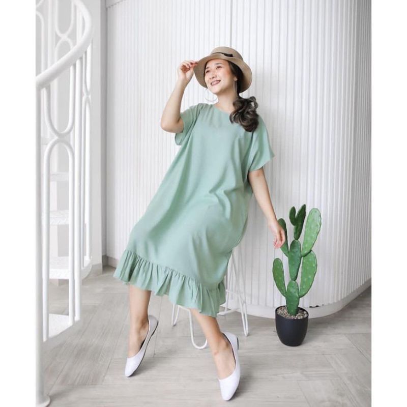 Daster Polos Rufle Kekinian Sangat Adem | Home Dress Viral Rayon