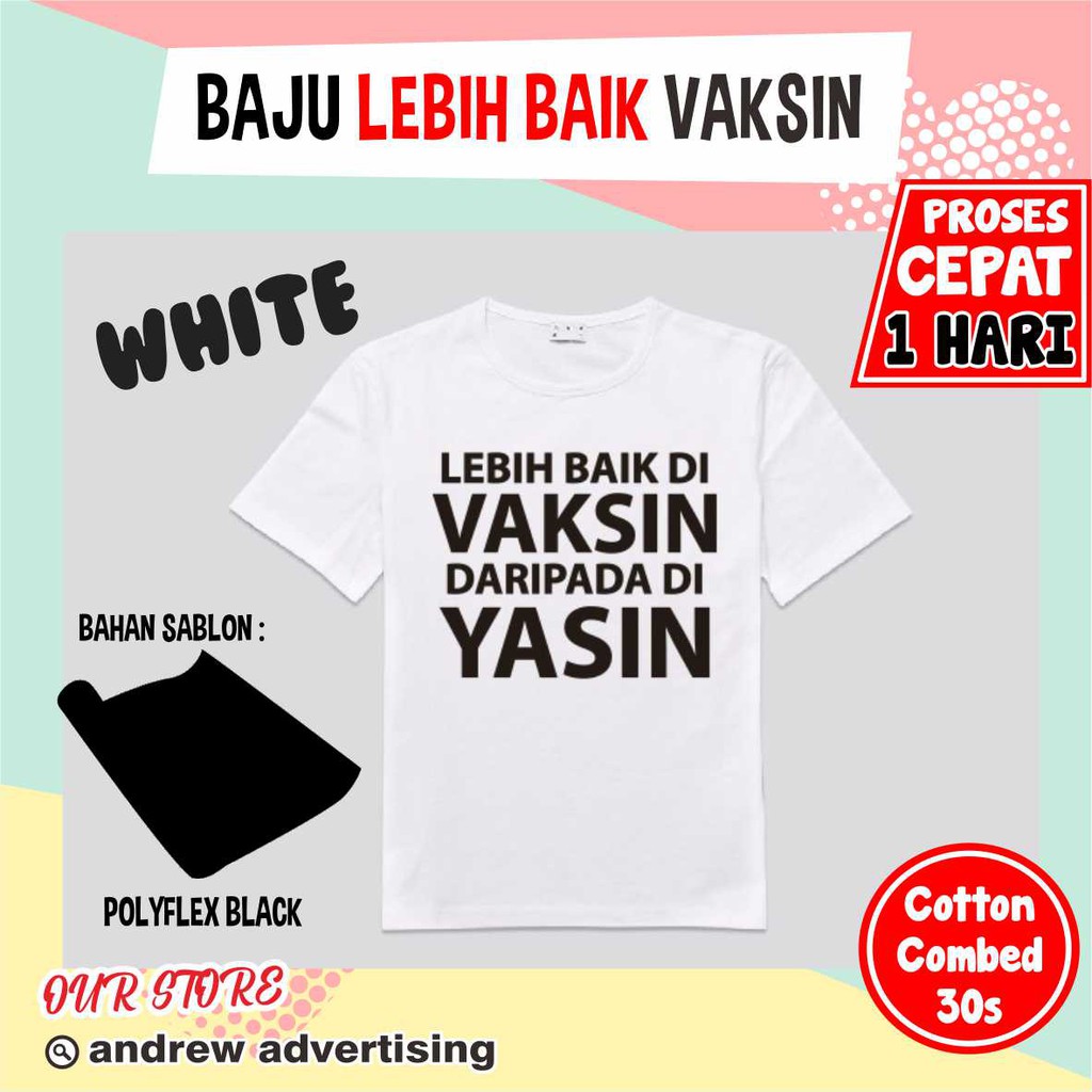 KAOS VAKSIN COVID / KAOS CUSTOM TULISAN