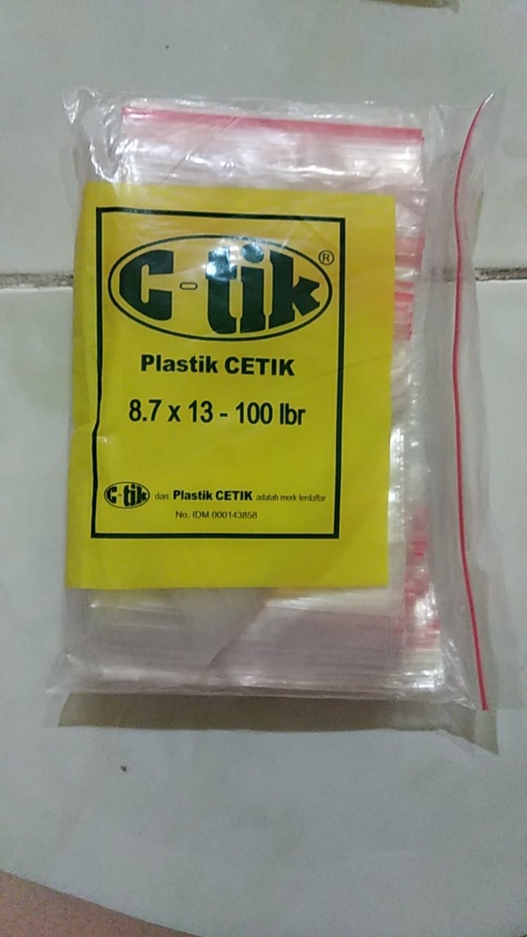 Pe Klip 8,7x13 Kantong Plastik Klip Bening Kemasan Obat Baju