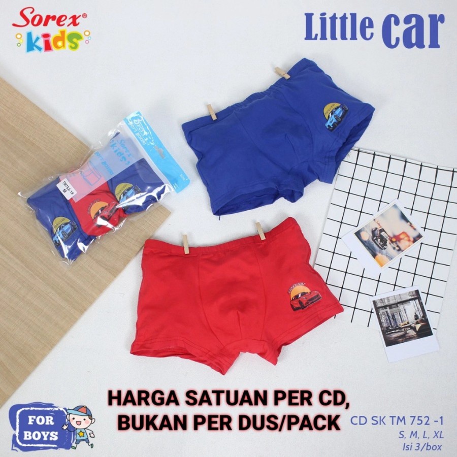 Isi 3pcs Celana dalam anak Segiempat Cd Anak laki laki boxer Sorex Kids Boy TM 752