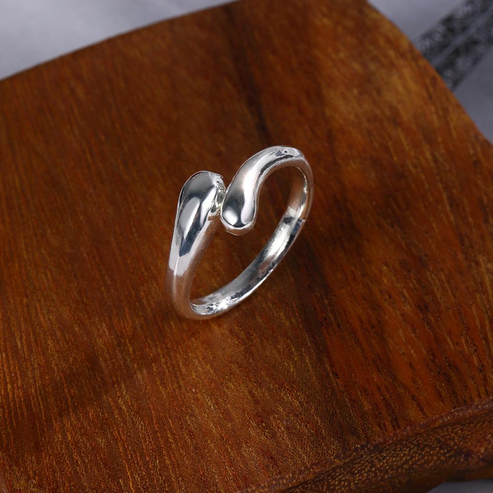 Lily Tear Drop Ring Charm Hadiah Wanita Pesta Pernikahan Perak