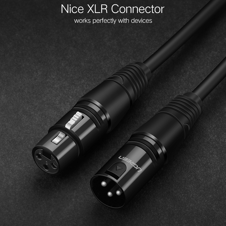 UGREEN Kabel XLR Karaoke Microphone 2 Meter - 20710 - Black