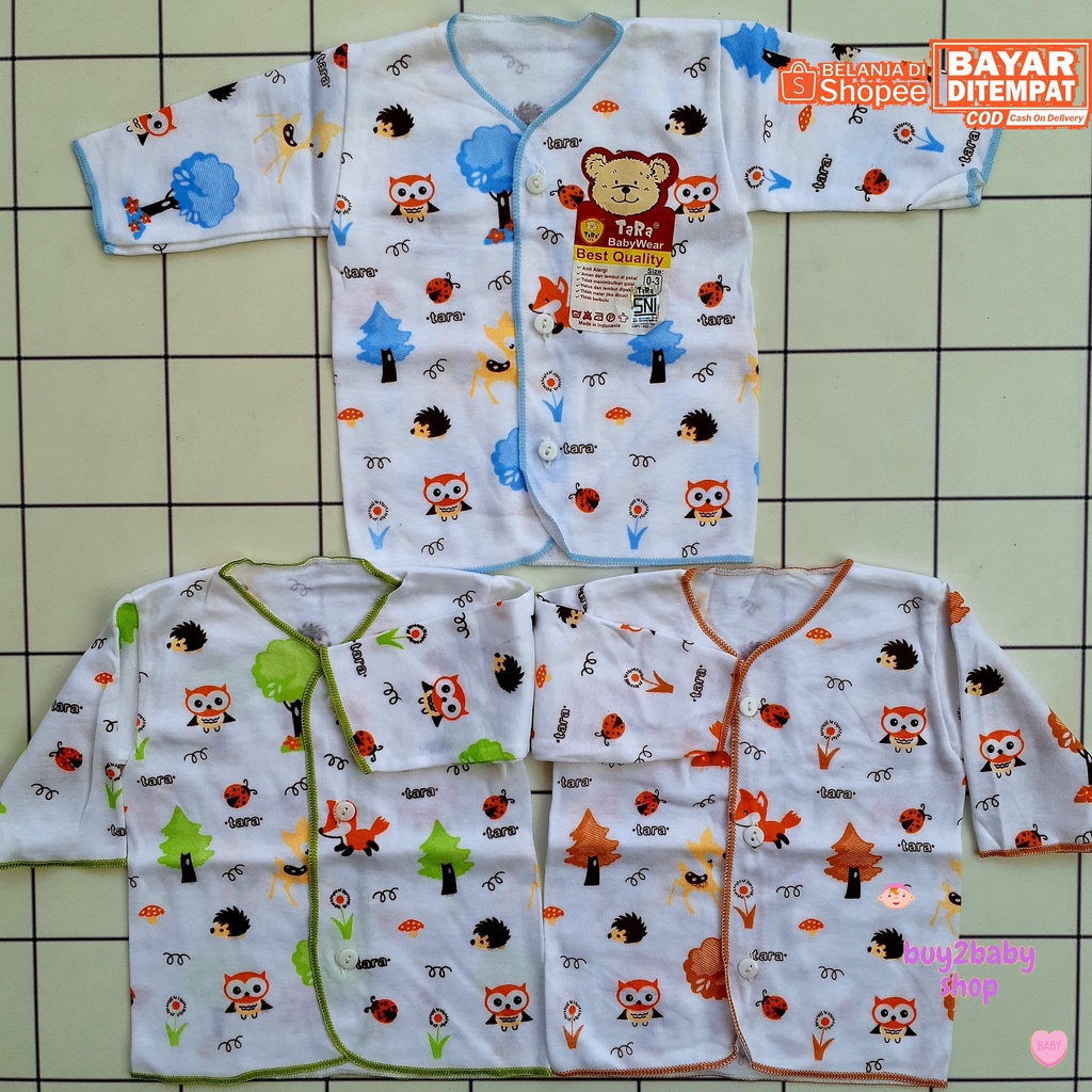 Baju bayi piyama panjang Tara Animal &amp; Fruit Series 0-3 Bulan 3 PCS