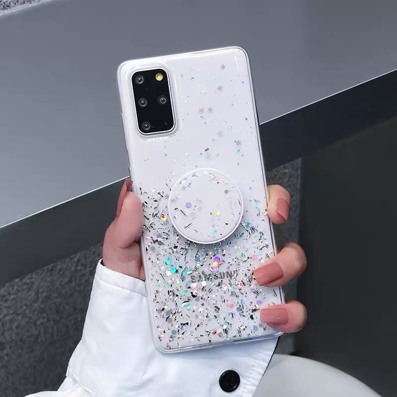 Glitter Vol Case Popsocket iPhone Oppo Vivo Xiaomi Samsung Realme 7 7i 7pro M51 S20Fe s20 fe A33 A53