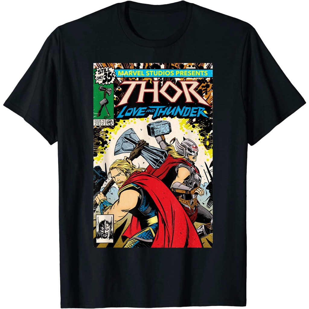 Baju Kaos Dewasa Marvel Thor Love and Thunder Thor And Jane Comic Cover T-Shirt