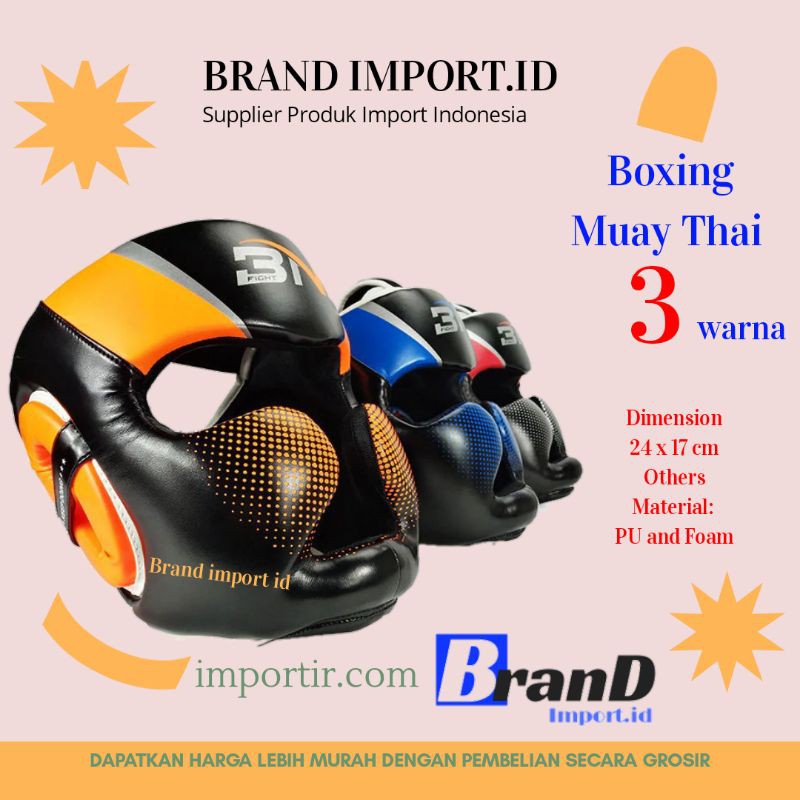 (MAINANKYU) BNPRO Helm Tinju Muay Thai MMA Pelindung Kepala Head Gear Protector Size XL