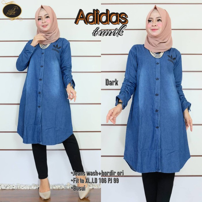 PROMO DISCOUNT BAJU ATASAN WANITA KULIAH  stok masih beb klik beli segera kirim adidas tunik good qu