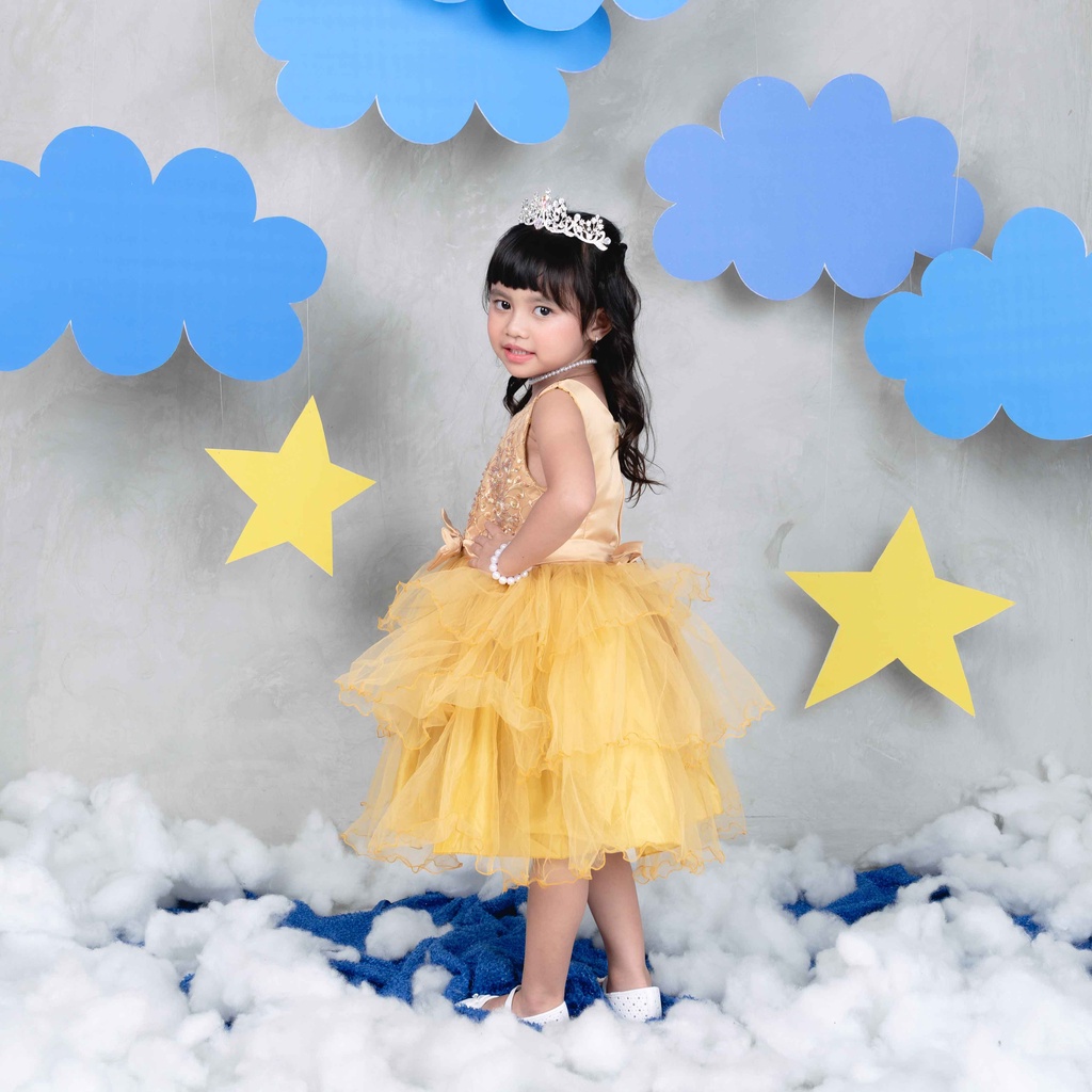 Luna Baju Anak Perempuan Dress Anak Tilla Ruffle Pita Premium STL OFFICIAL (1654)