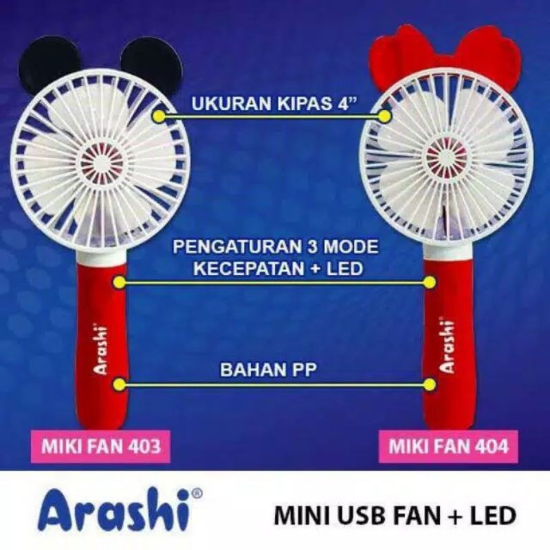 Arashi Mini Fan / Kipas Angin Portable Miki Fan 403