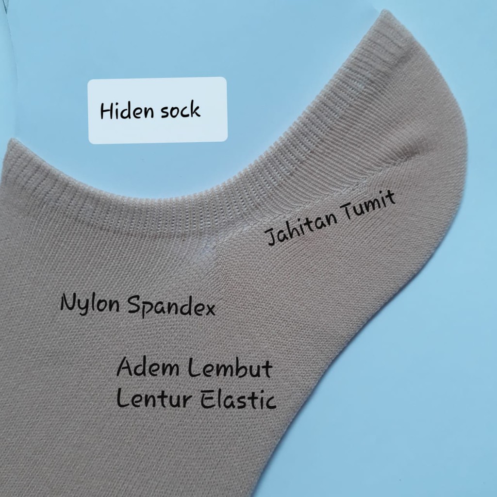 Kaos kaki pendek / kaos kaki dibawah mata kaki / kaos kaki hidden / hidden socks Kaos Kaki Invisible KAOS KAKI PENDEK