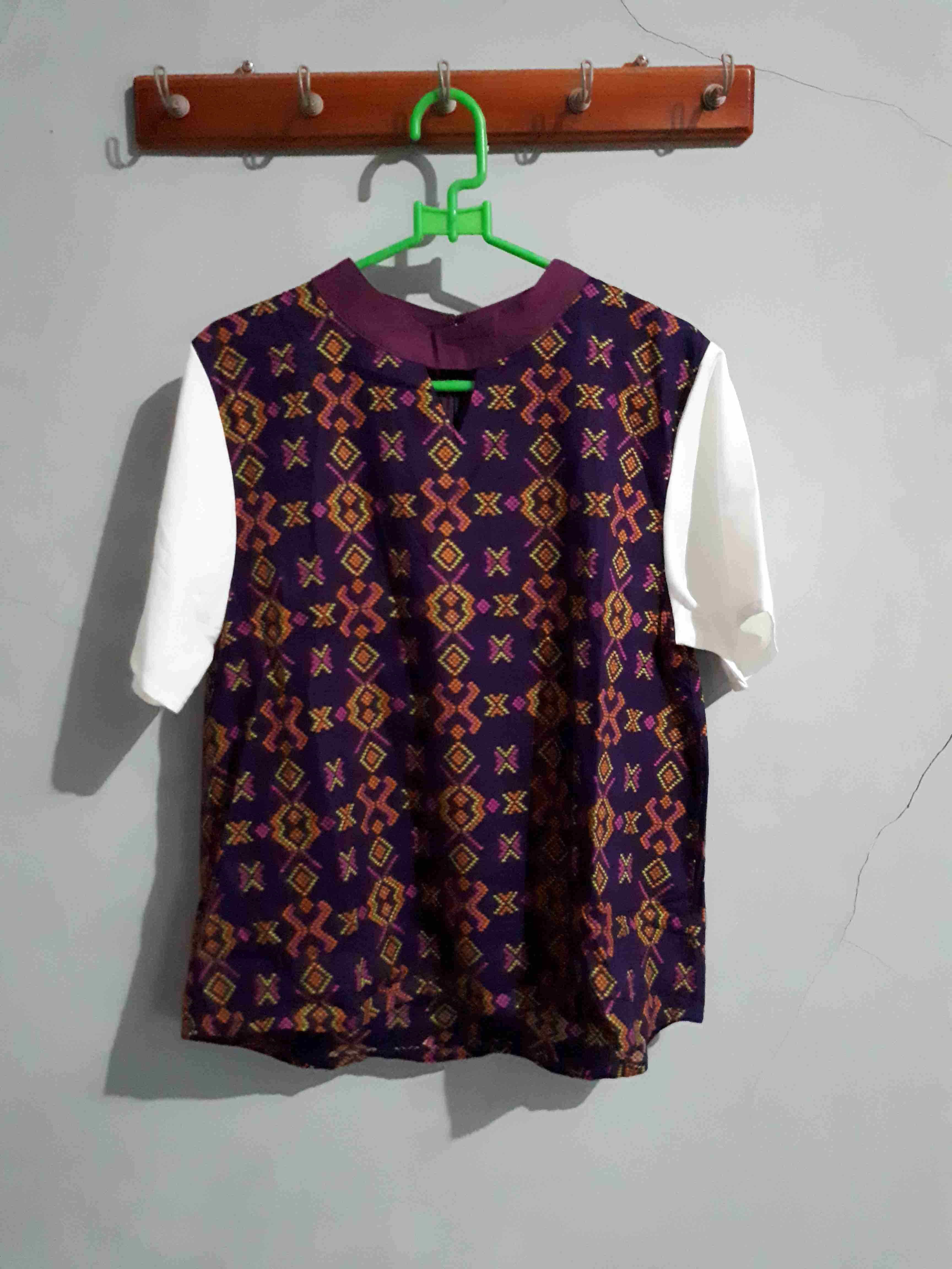 Blouse Wanita Rianty Batik Ilona Purple | Blouse Batik Murah Katun Berkualitas