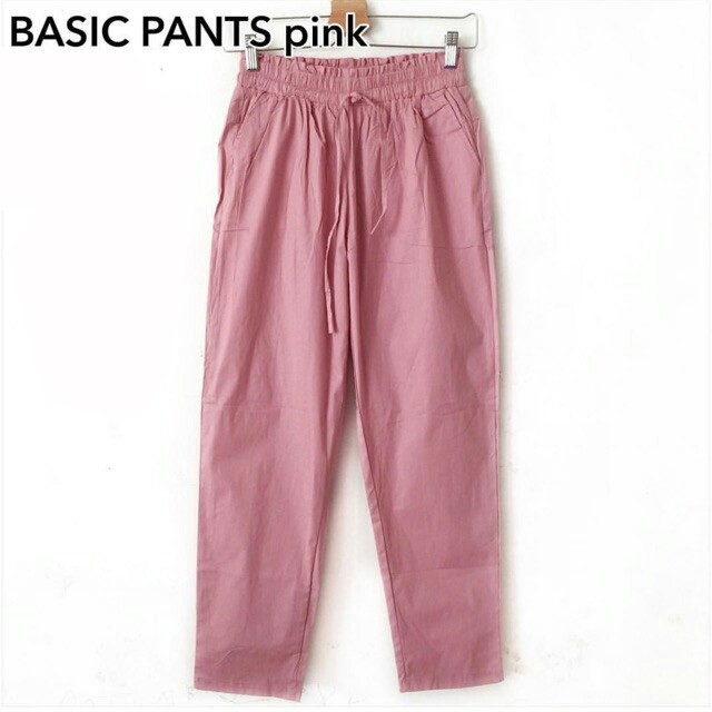 CELANA KATUN WANITA BASIC PANTS,CELANA BAGGY KERJA UKURAN STANDAR