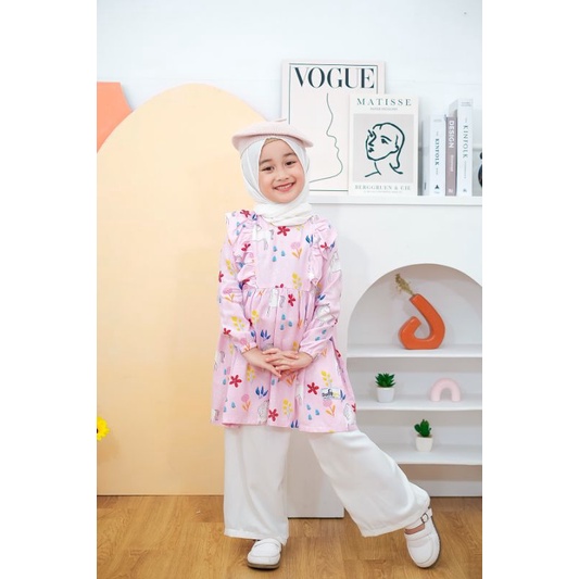Tunik Velin/ baju anak perempuan/ pakaian fashion anak perempuan/ dress anak perempuan/ baju tunik a