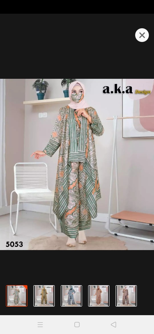 Gamis Couple-gamis Brukat Lace Maxmara Tile Doti - Kemeja Batik Pria