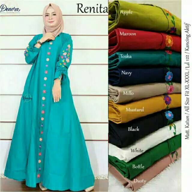 SALE NYUNGSEP gamis Katun bordir jumbo