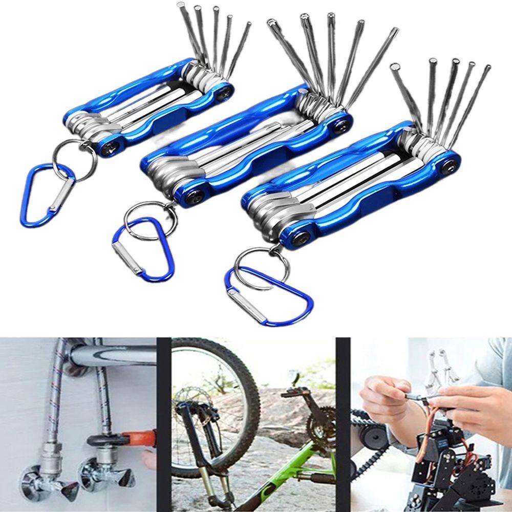 Populer Kunci Sok Allen Lipat Portable Rumah Tangga Hex Key Wrenches Hand Tool Allen Key Hexagonal Torx Wrenches