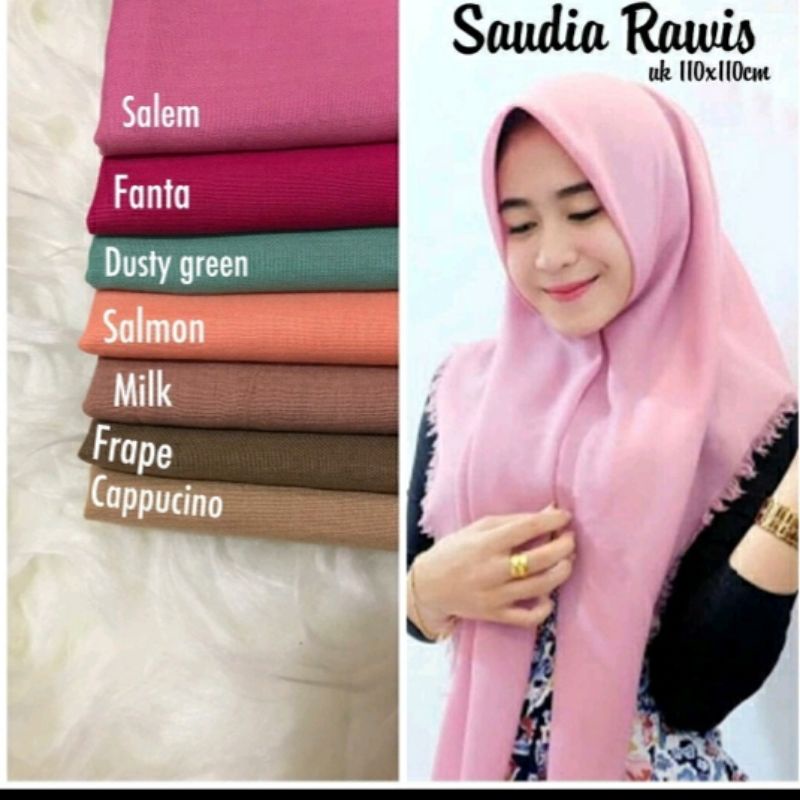 Jilbab Segi Empat Polos Saudia Rawis
