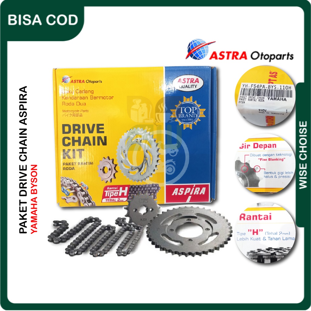 Aspira GearSet Byson Drive Chain Rantai Roda Gir Depan Gear Belakang