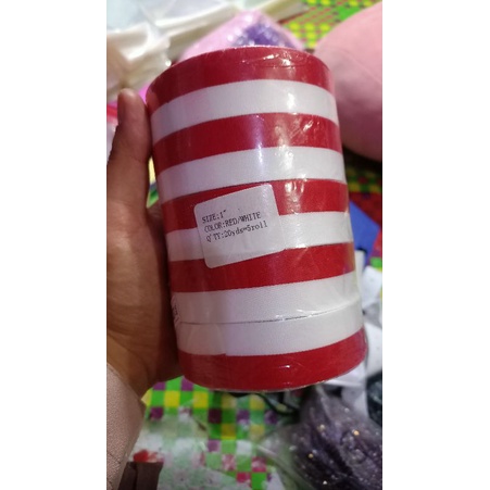 

pita satin merah putih 1 inch