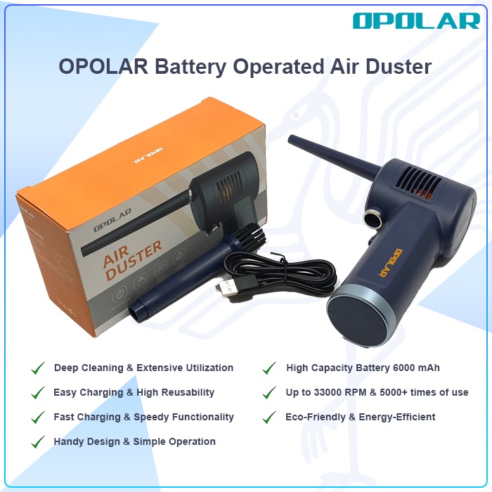 ORIGINAL NEW OPOLAR AIR DUSTER/AIR BLOWER PORTABLE/AIR DUSTER BATTERY