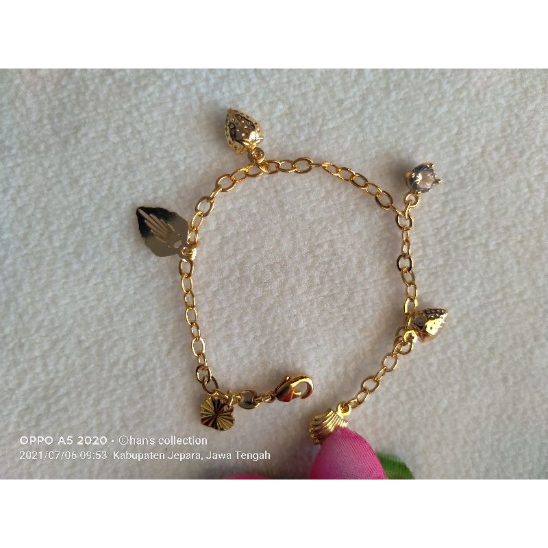 gelang rantai anak xuping lapis emas