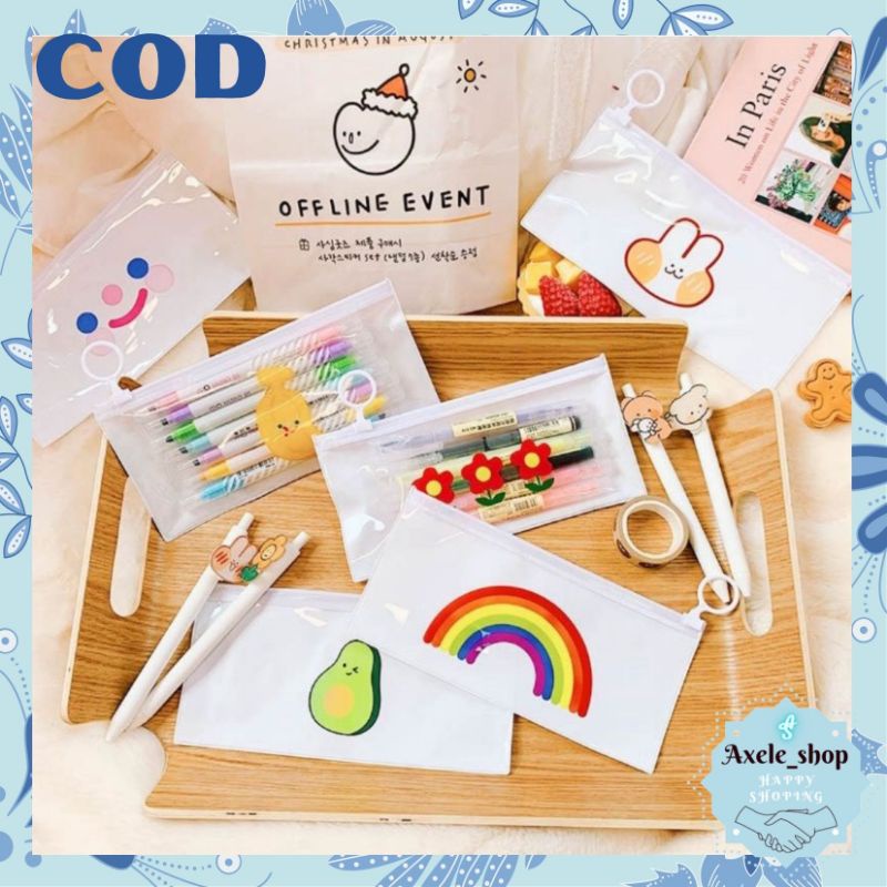 

[ COD ] Tempat Pensil Zip Karakter Lucu / Pouch Transparan / Tfmpat ATK Lucu