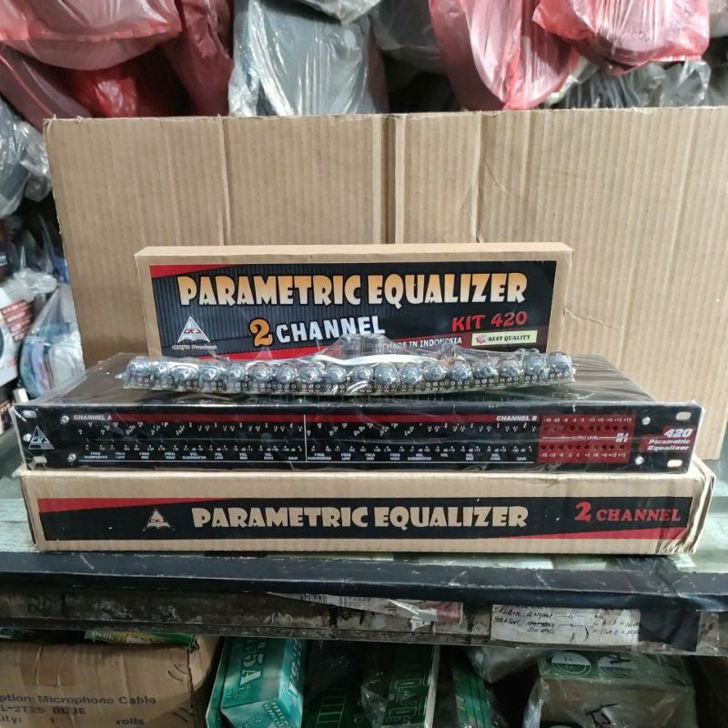 Paket Kit parametric equalizer CKJ 420 plus box dan 2pcs lampu vu