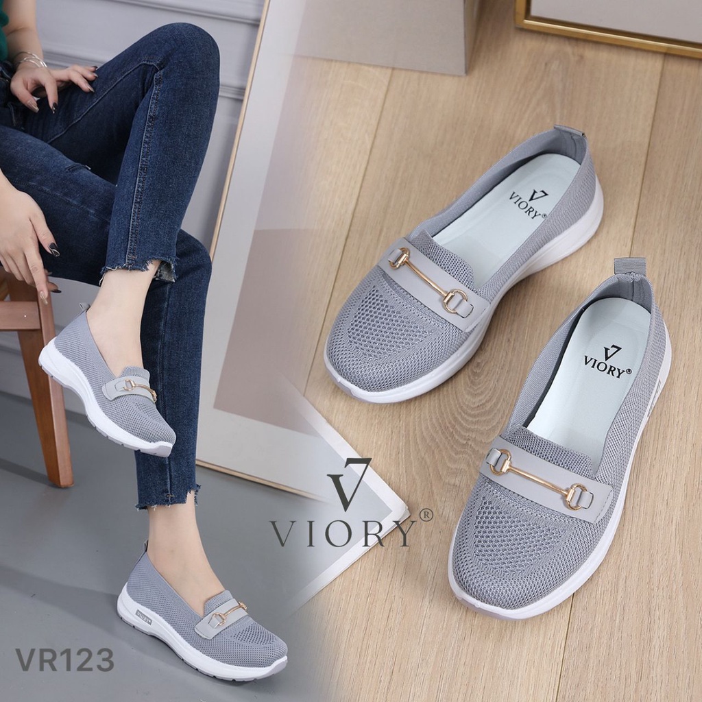 VIORY Sepatu Wanita Flyknit Flat Shoes #VR123 ORIGINAL