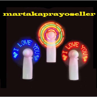 Kipas Mini Genggam LED PAKAI BTRAI + ADA TULISAN