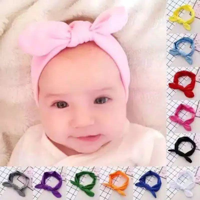 BANDANA bayi SIMPUL |headband Baby Perempuan New born Usia 0-3 Tahun Premium