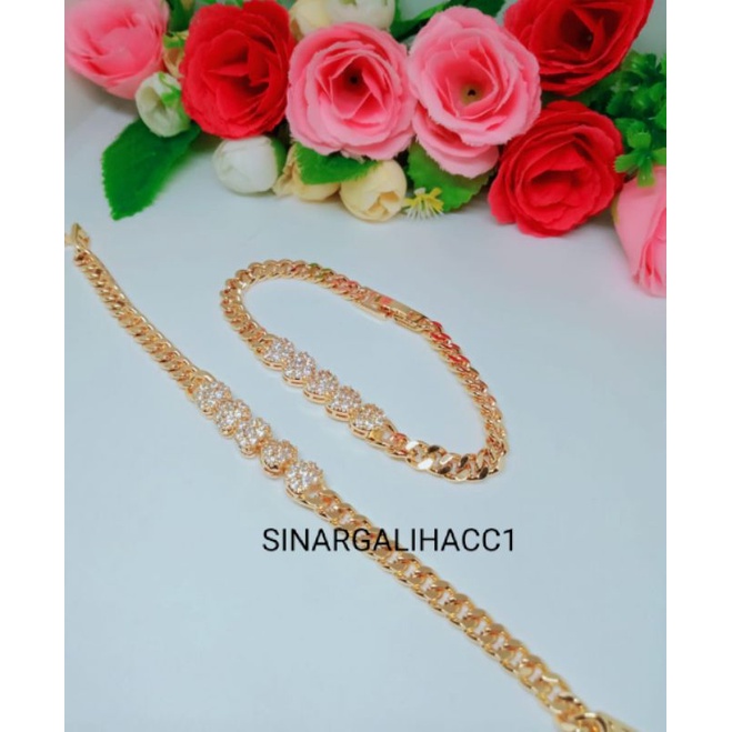 perhisan xuping mewah gelang cantik lapis mas 24 karat