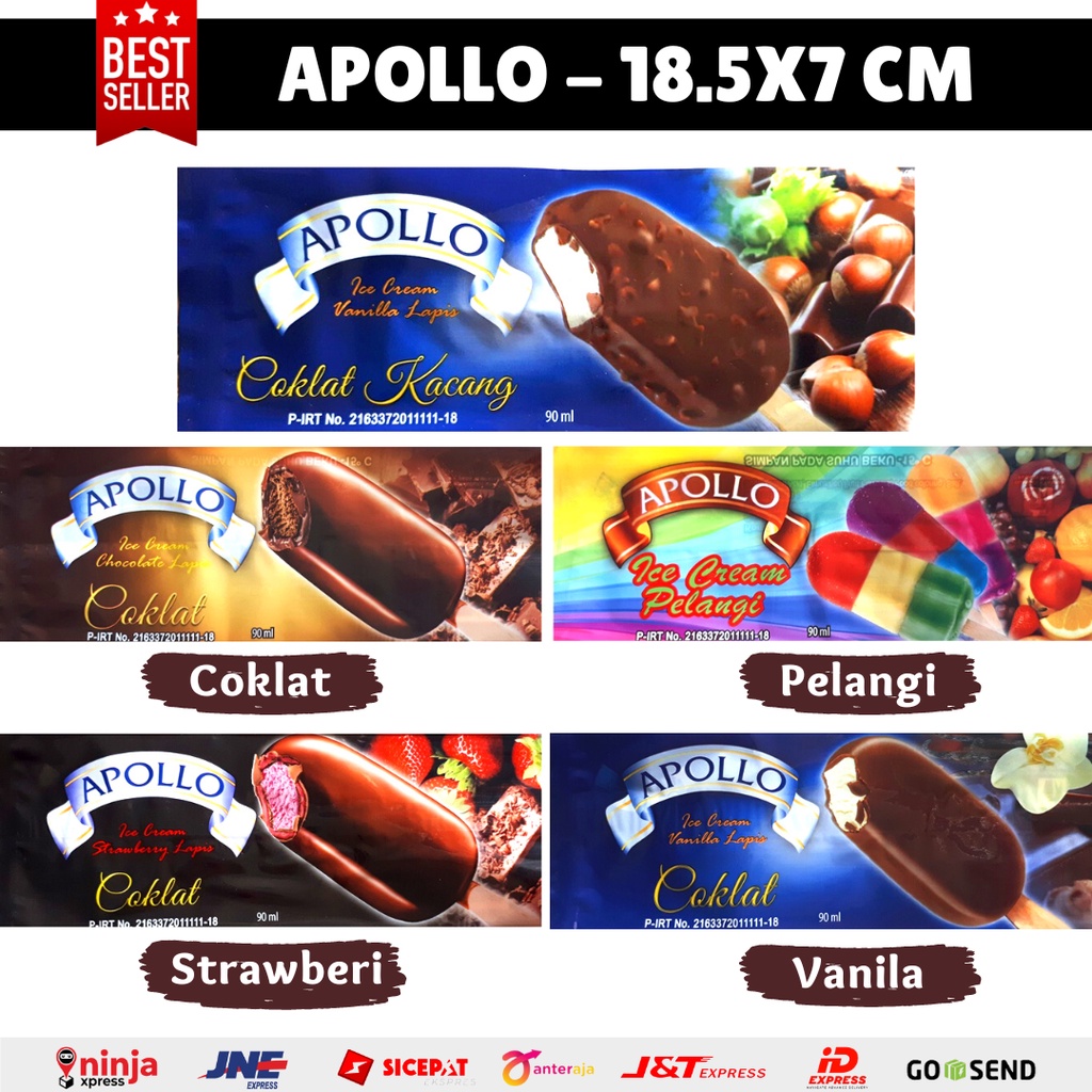 

Kemasan Eskrim Stik Lapis Kacang Plastik Es Cream Bungkus Es Krim Coklat Kacang Murah isi 100pcs