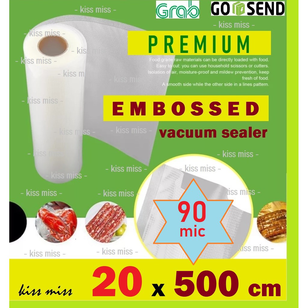 Plastik Vacuum Roll Embossed / 20x500cm / Vakum Sealer / Vacum / Refill / Plastik Makanan / Vakum