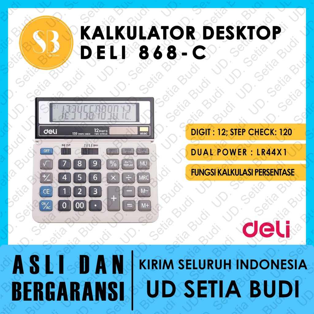 Kalkulator Desktop Deli 868C asli dan bergaransi