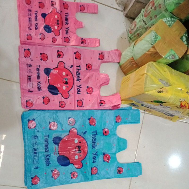 Kantong kresek motif smile thank you full 2,5 ons bukan yg 2,4 ons