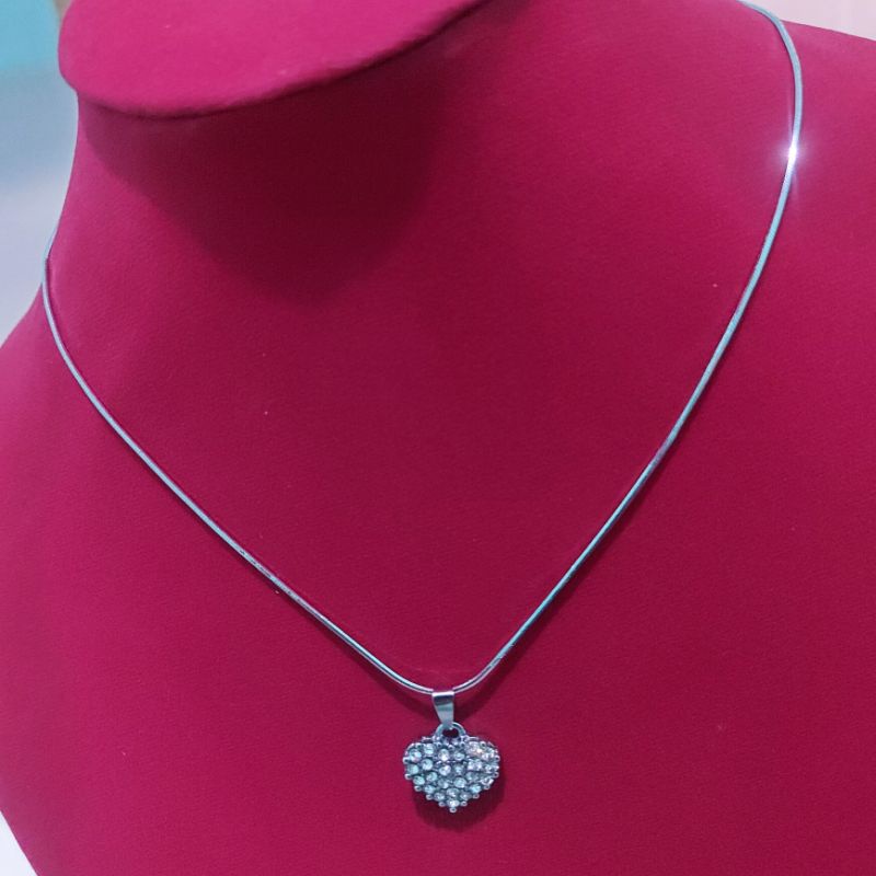 4s Grosir Solo || KALUNG LIONTIN TERBARU ANTI KARAT DAN TIDAK LUNTUR || Kalung Silver Liontin Love