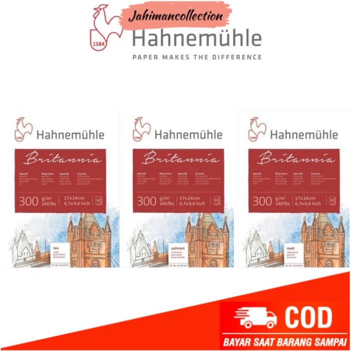 

✨ BISA COD ✨ Hahnemuhle Britannia Watercolor Paper - ROUGH