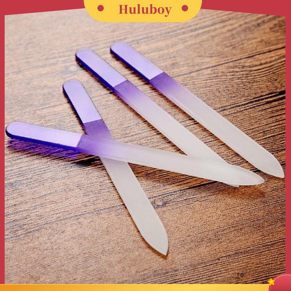 Huluboy Huluboy♡ 4pcs Kikir Kuku Bahan Kaca Akrilik Tahan Lama Untuk Manicure